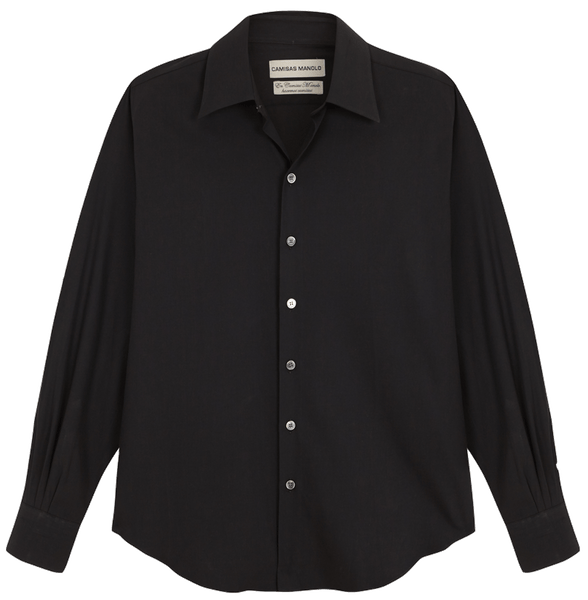 美品 CAMISAS MANOLO NORMAL SHIRT シャツ 46 black normal shirt – Camisas Manolo