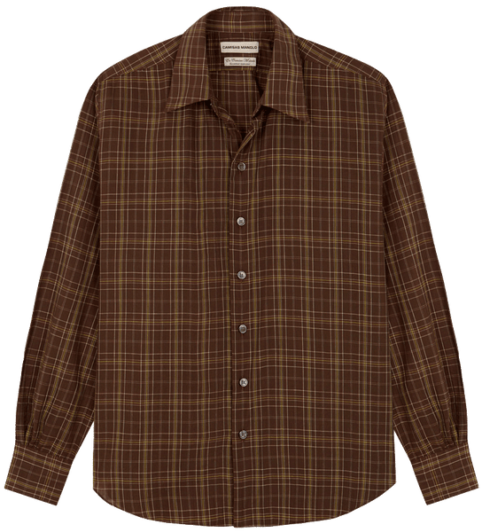 BROWN WHITE/GREEN CHECKS NORMAL SHIRT – Camisas Manolo BROWN WHITE/GREEN CHECKS NORMAL SHIRT – Camisas Manolo