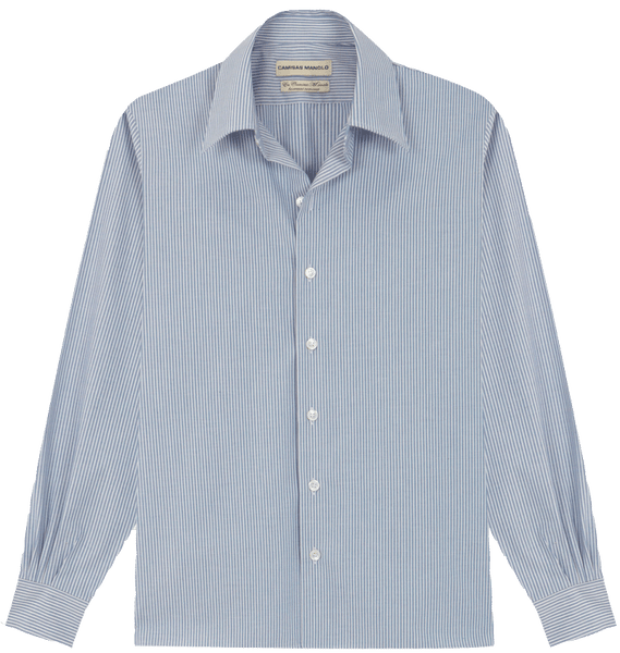 トップス CAMISAS MANOLO stripe shirt size 46 WHITE BLUE STRIPES NORMAL SHIRT – Camisas Manolo