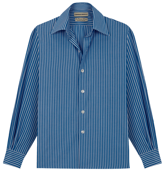 DARK BLUE/WHITE STRIPES CAMISA SHIRT – Camisas Manolo DARK BLUE/WHITE STRIPES CAMISA SHIRT – Camisas Manolo