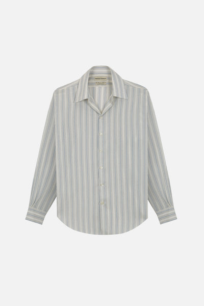 トップス CAMISAS MANOLO stripe shirt size 46 WHITE BLUE/BLACK STRIPES normal shirt – Camisas Manolo