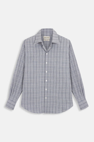 blue white multicheck normal shirt – Camisas Manolo