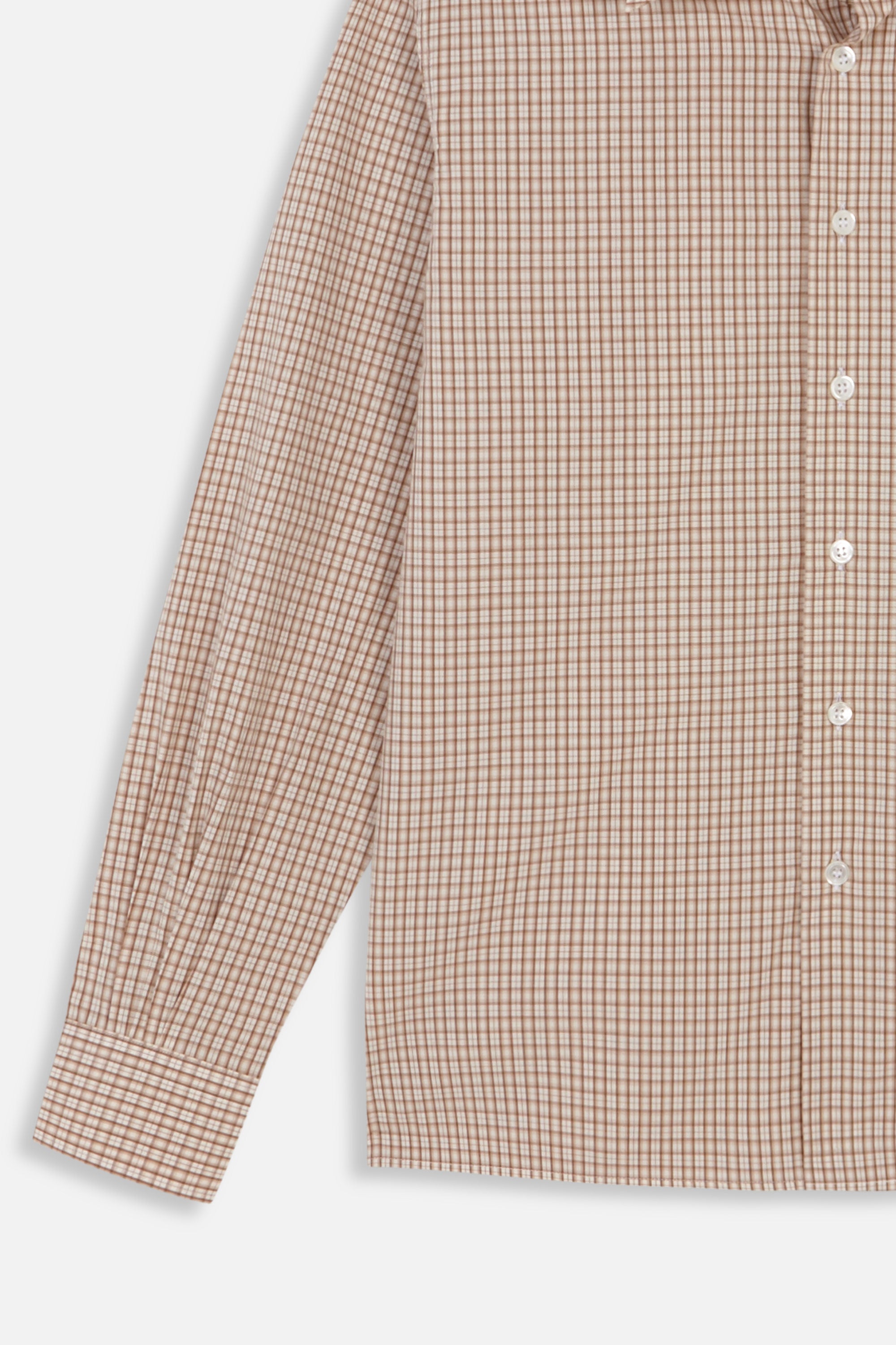BEIGE/CAMEL CHECKS CAMISA SHIRT