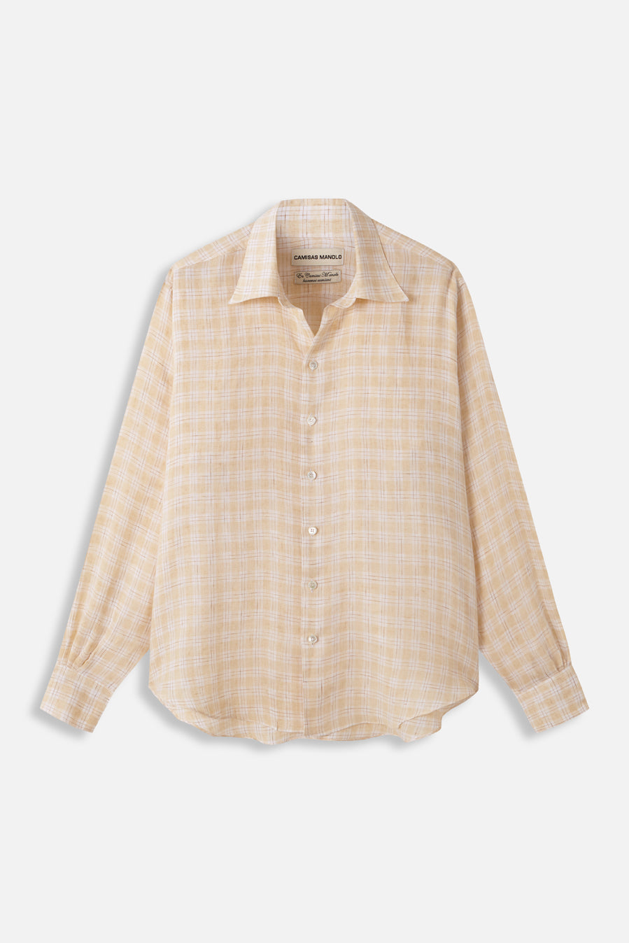 WHITE YELLOW CHECKS NORMAL SHIRT