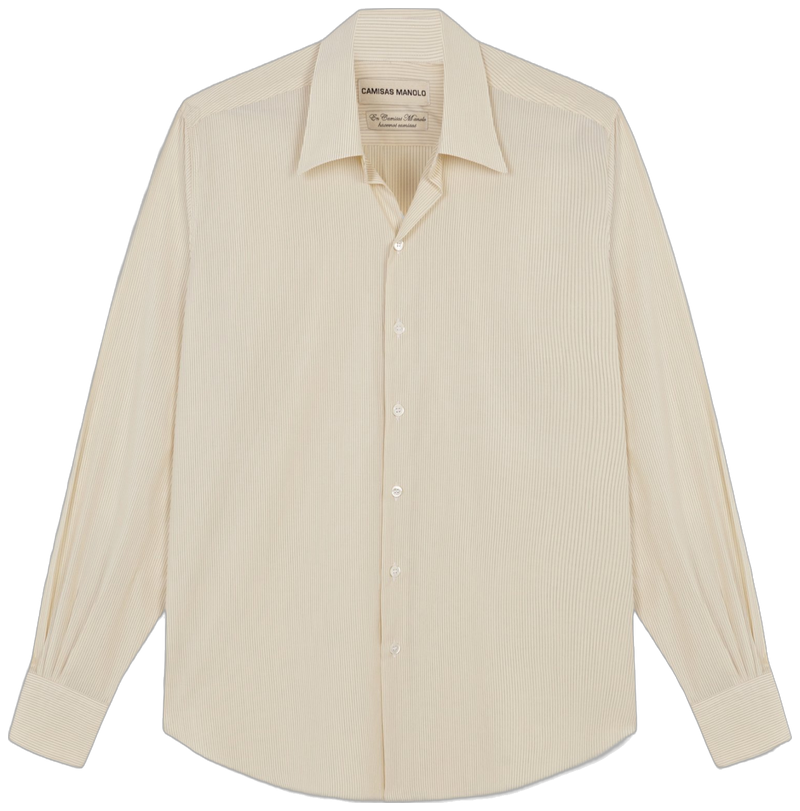PALE YELLOW BLACK STRIPES NORMAL SHIRT