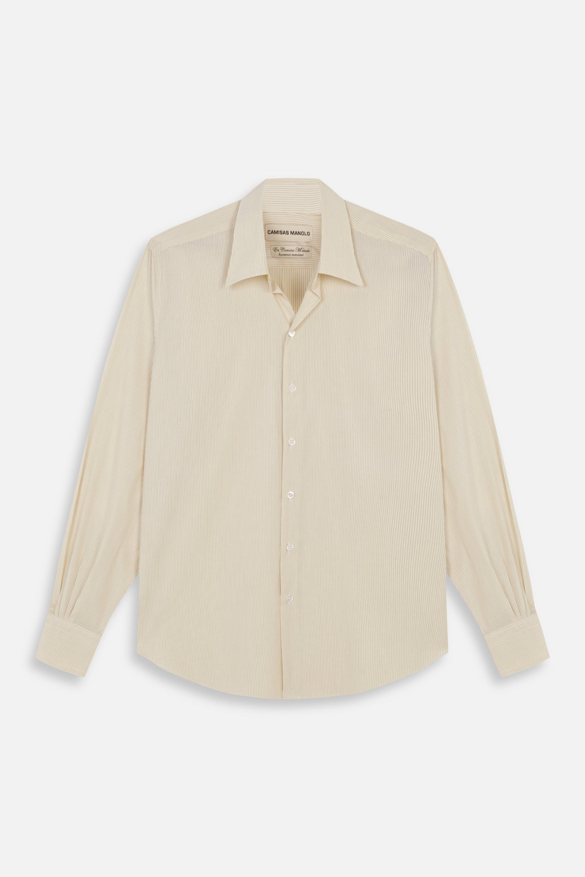PALE YELLOW BLACK STRIPES NORMAL SHIRT