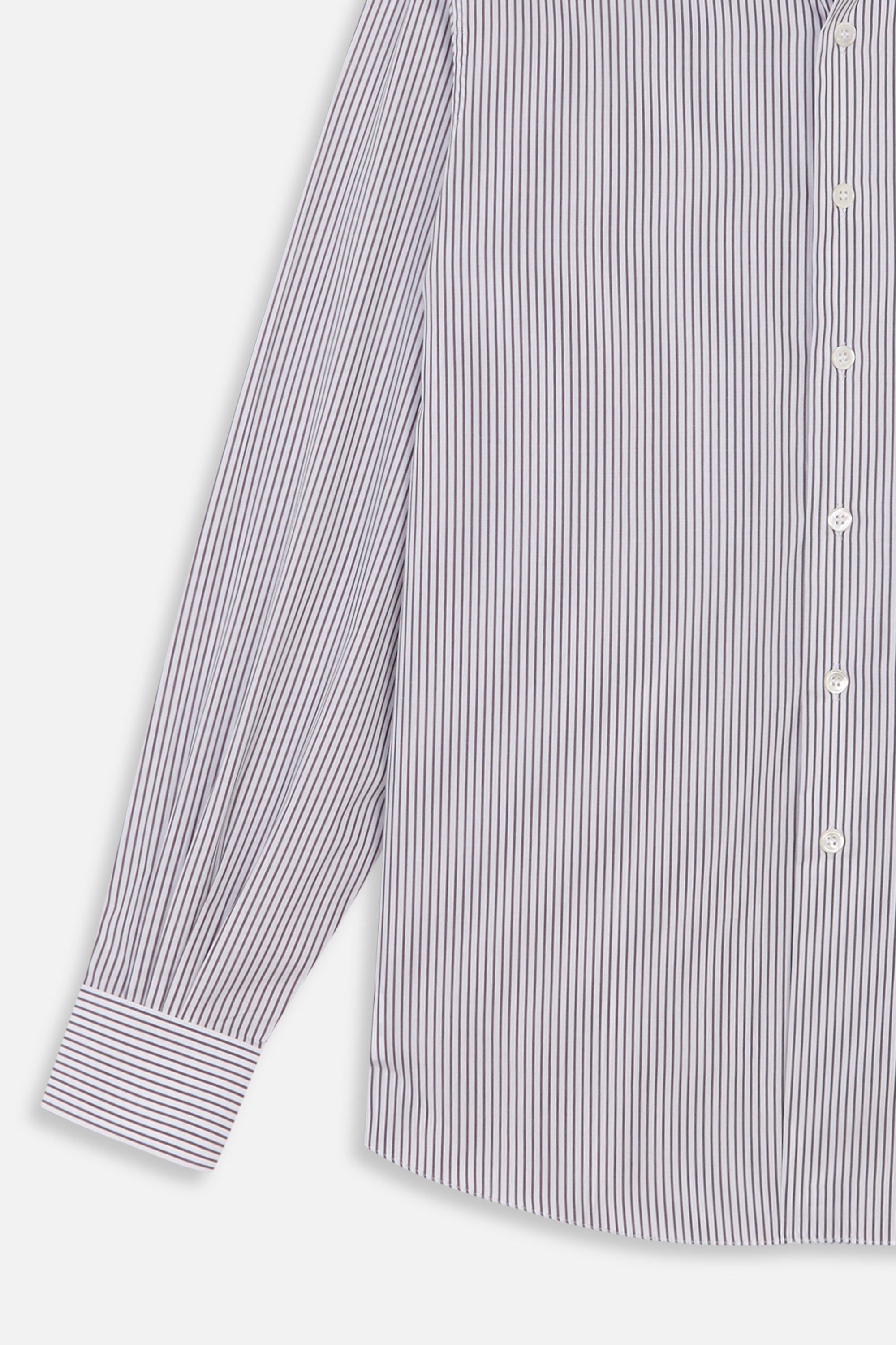 WHITE GREY STRIPES FORMAL SHIRT