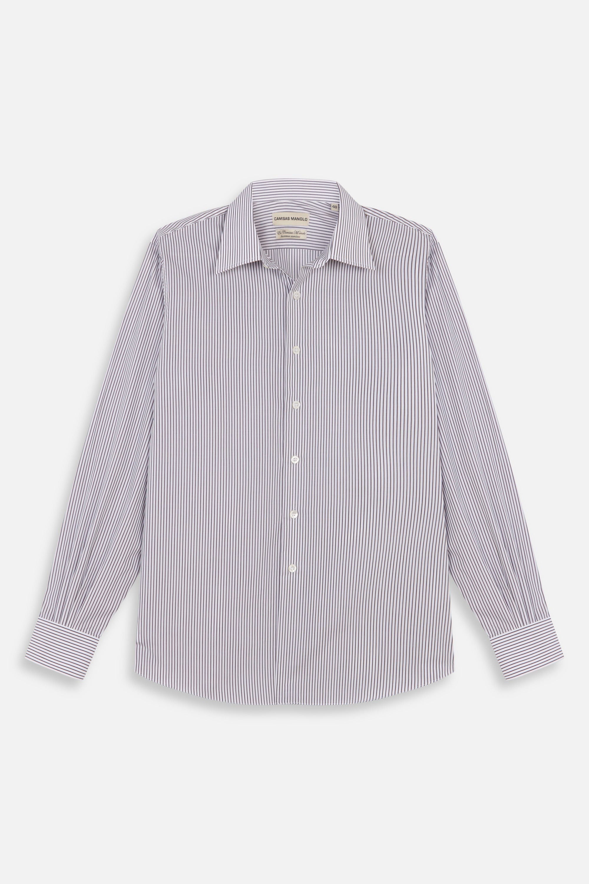 WHITE GREY STRIPES FORMAL SHIRT