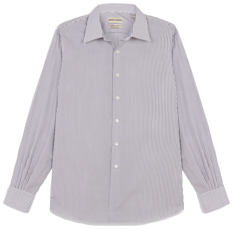 WHITE GREY STRIPES FORMAL SHIRT