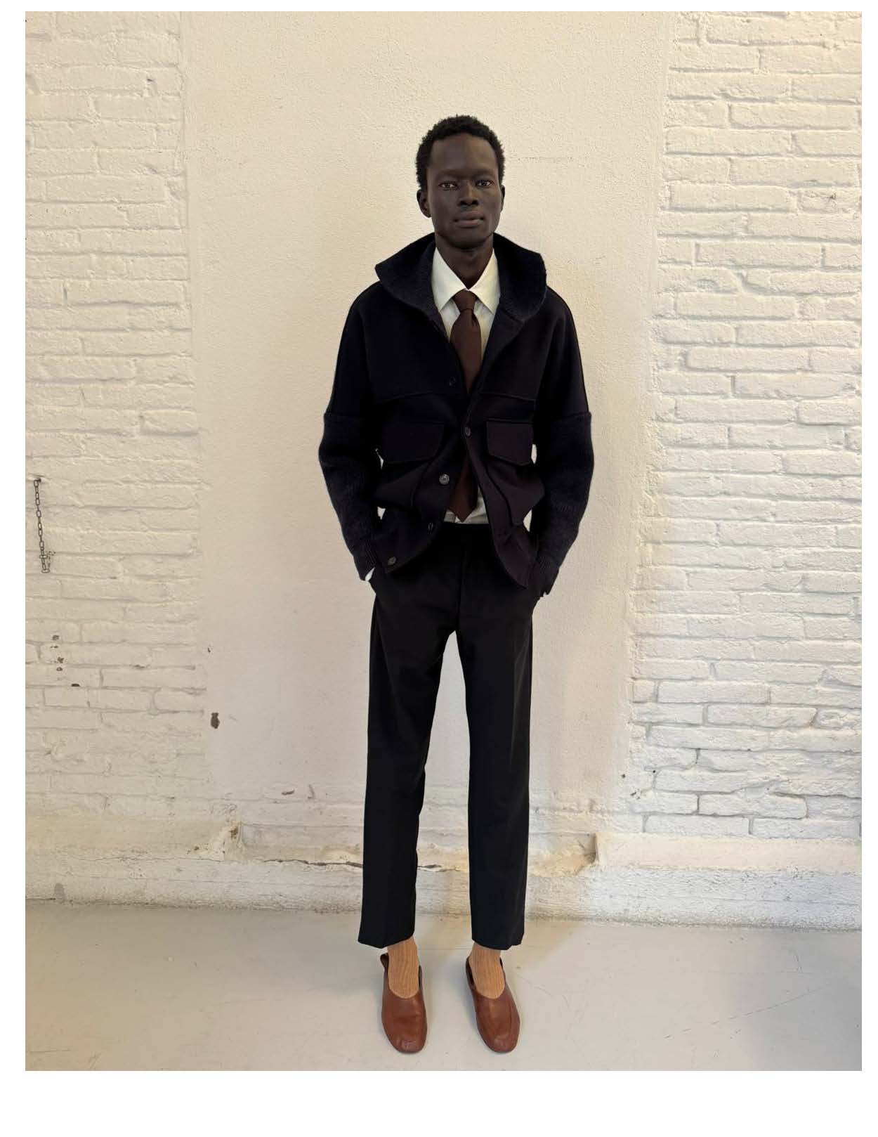 BLUE KNIT/FELT JACKET