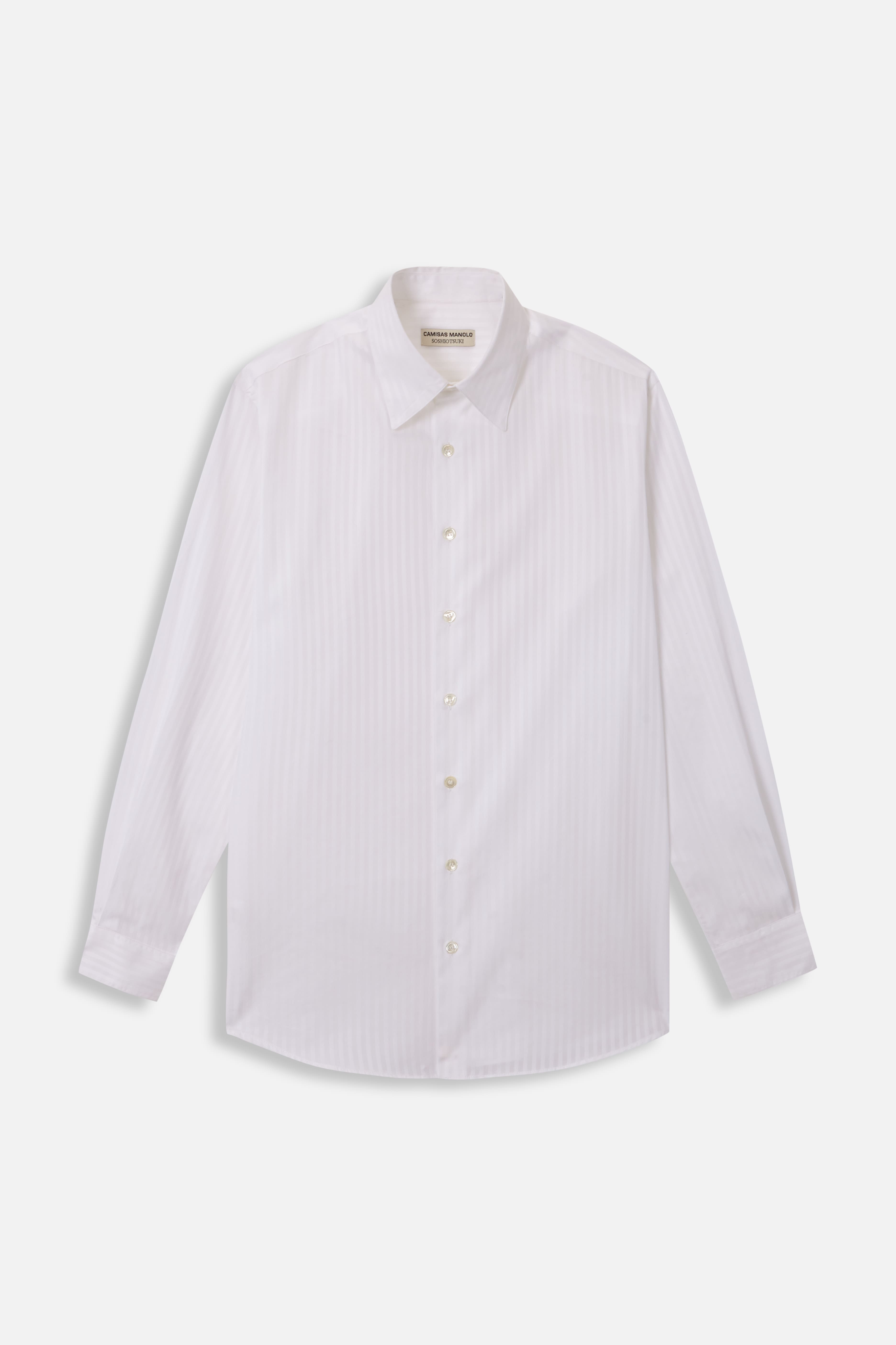 WHITE/WHITE STRIPES SHIRT