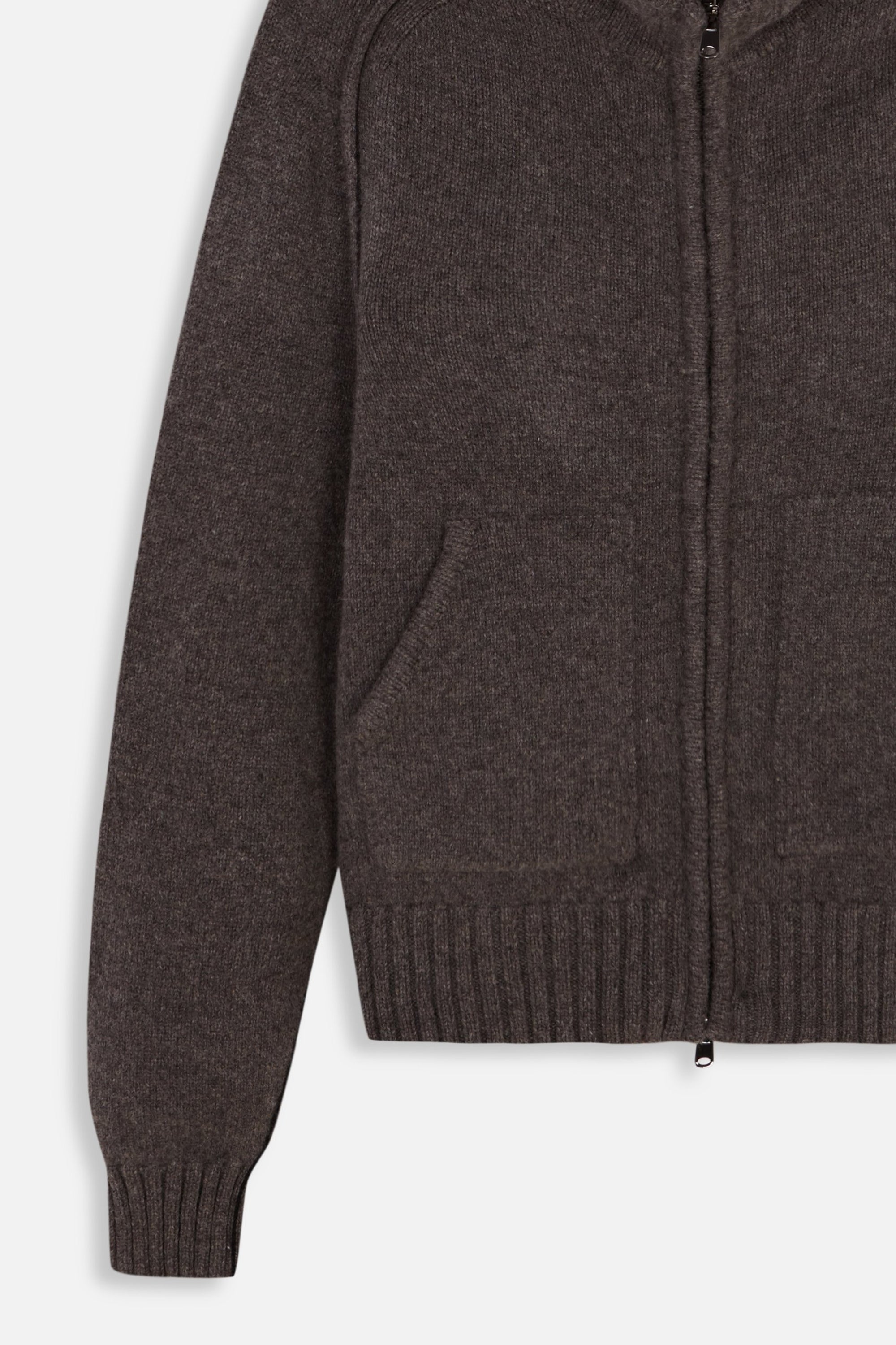 BROWN KNITTED HOODIE