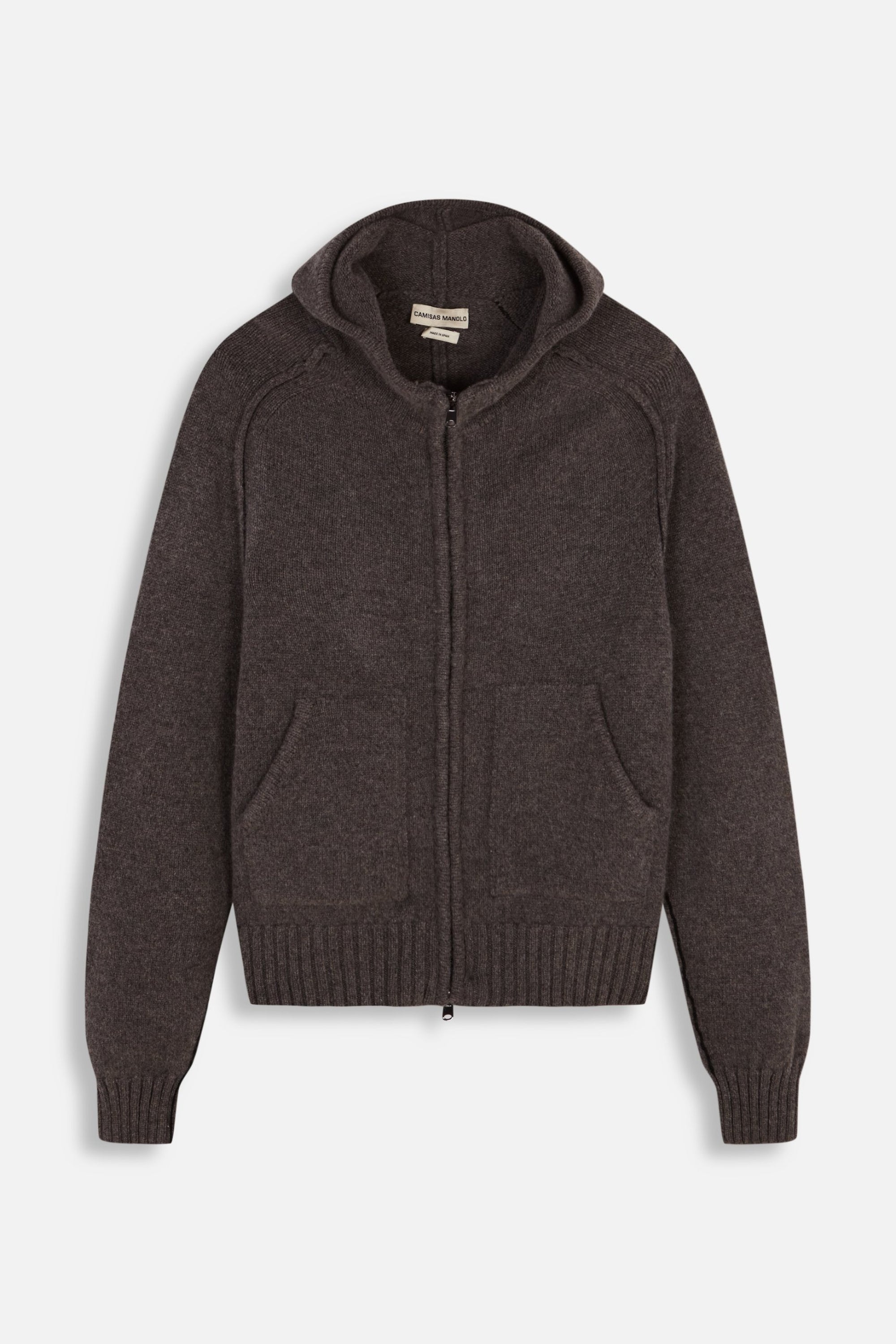 BROWN KNITTED HOODIE