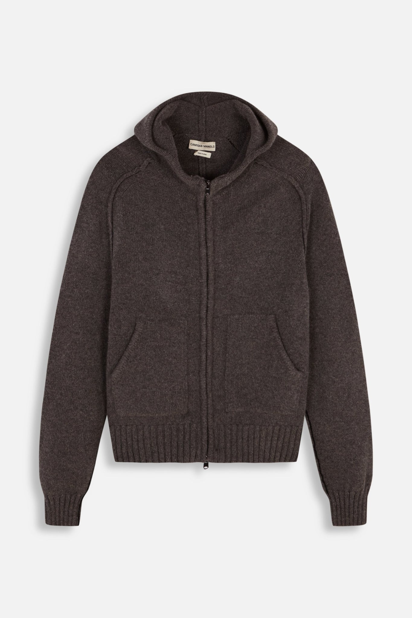 BROWN KNITTED HOODIE