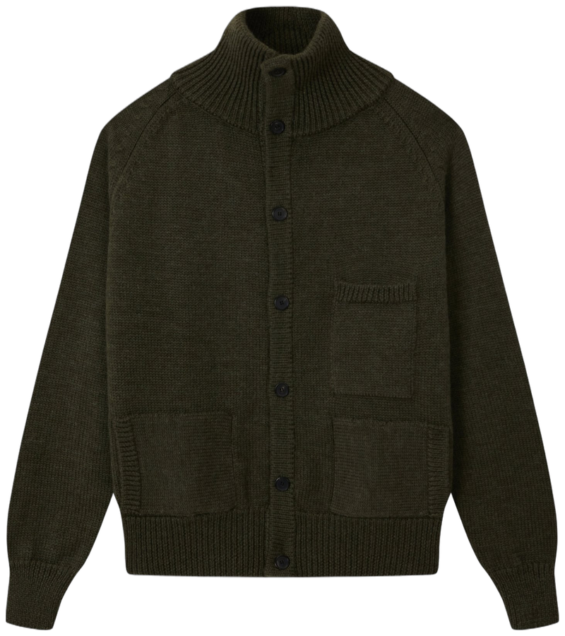FOREST GREEN KNITTED JACKET