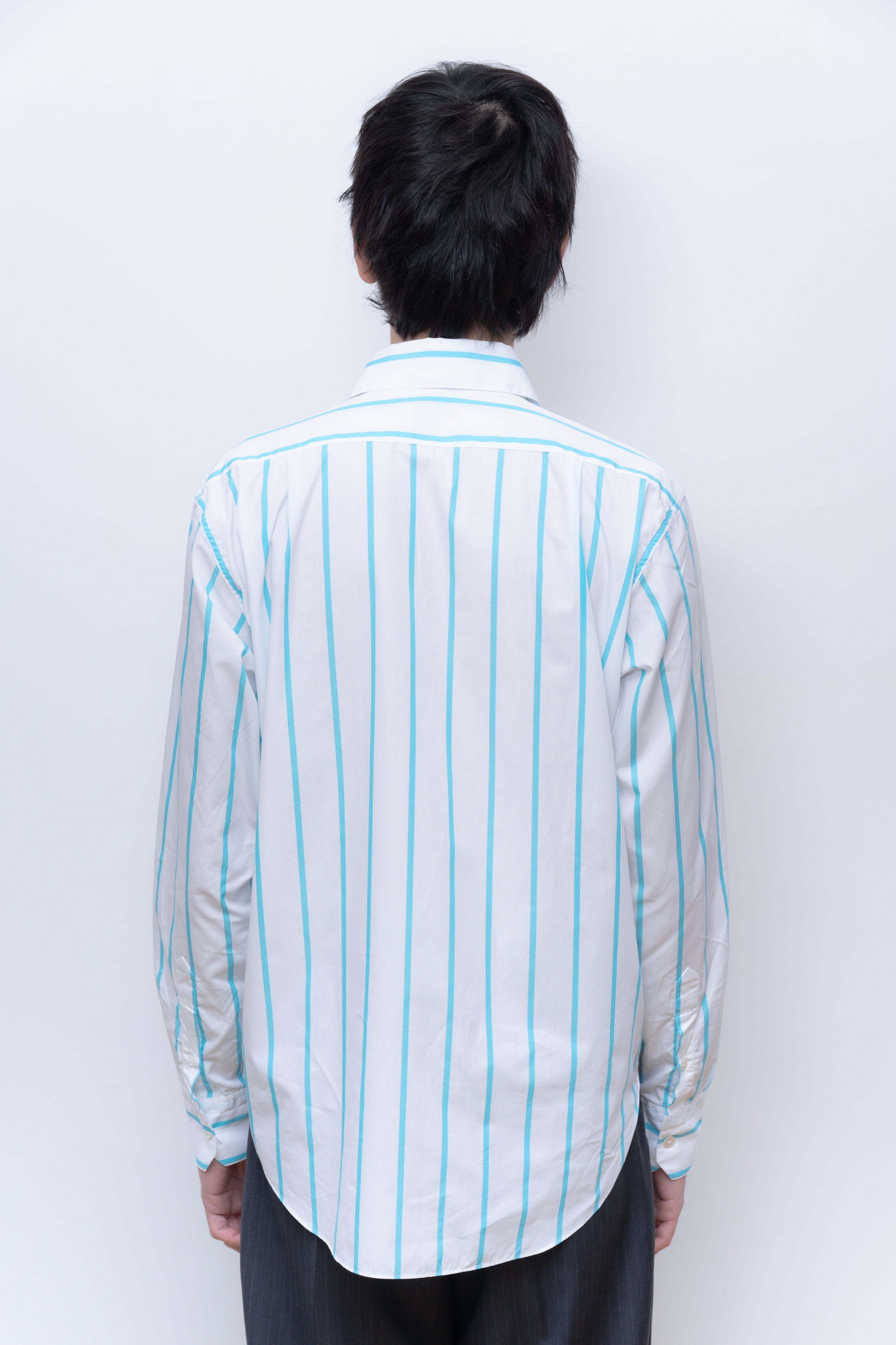 LIGHT BLUE WIDE STRIPES NORMAL SHIRT