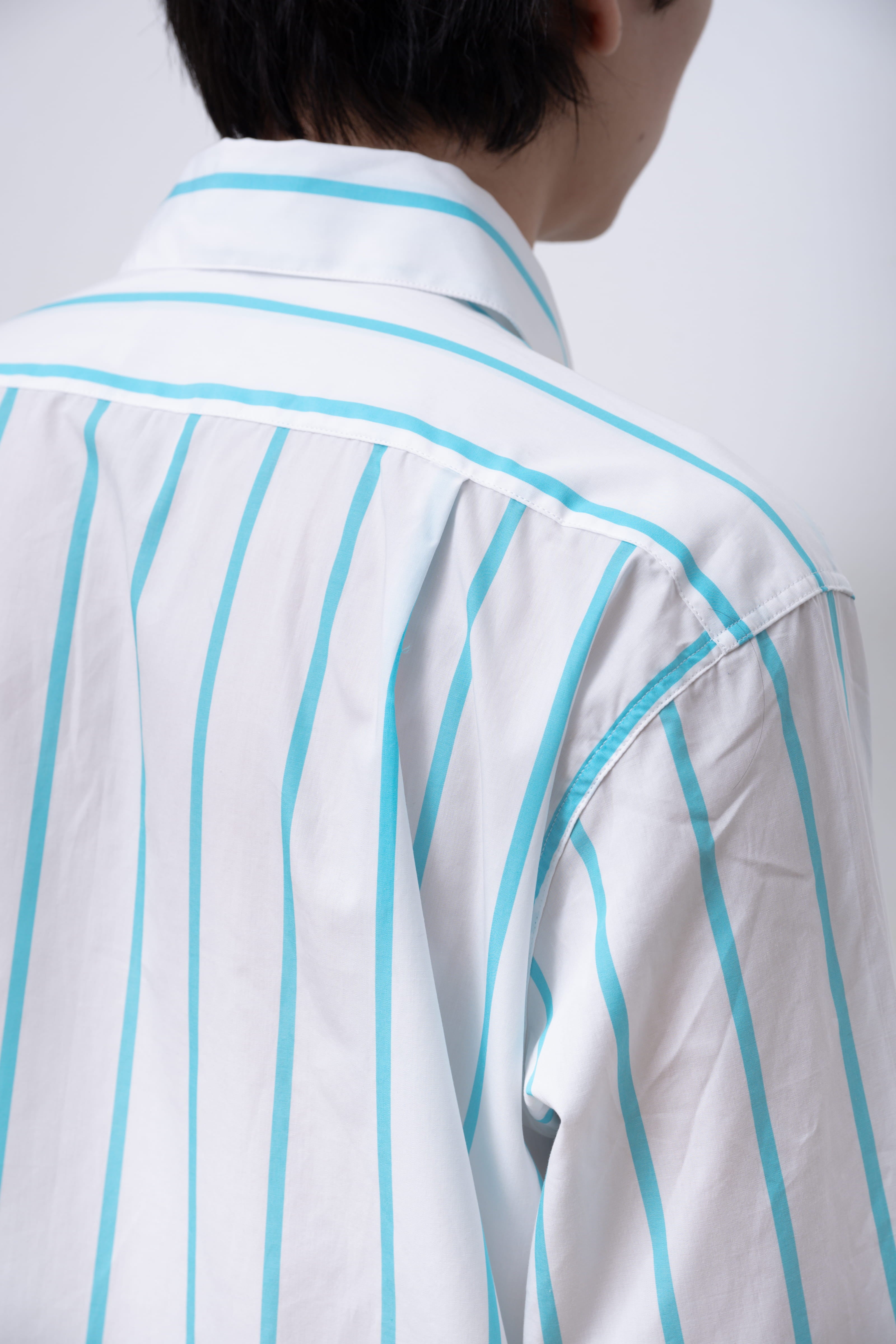 LIGHT BLUE WIDE STRIPES NORMAL SHIRT