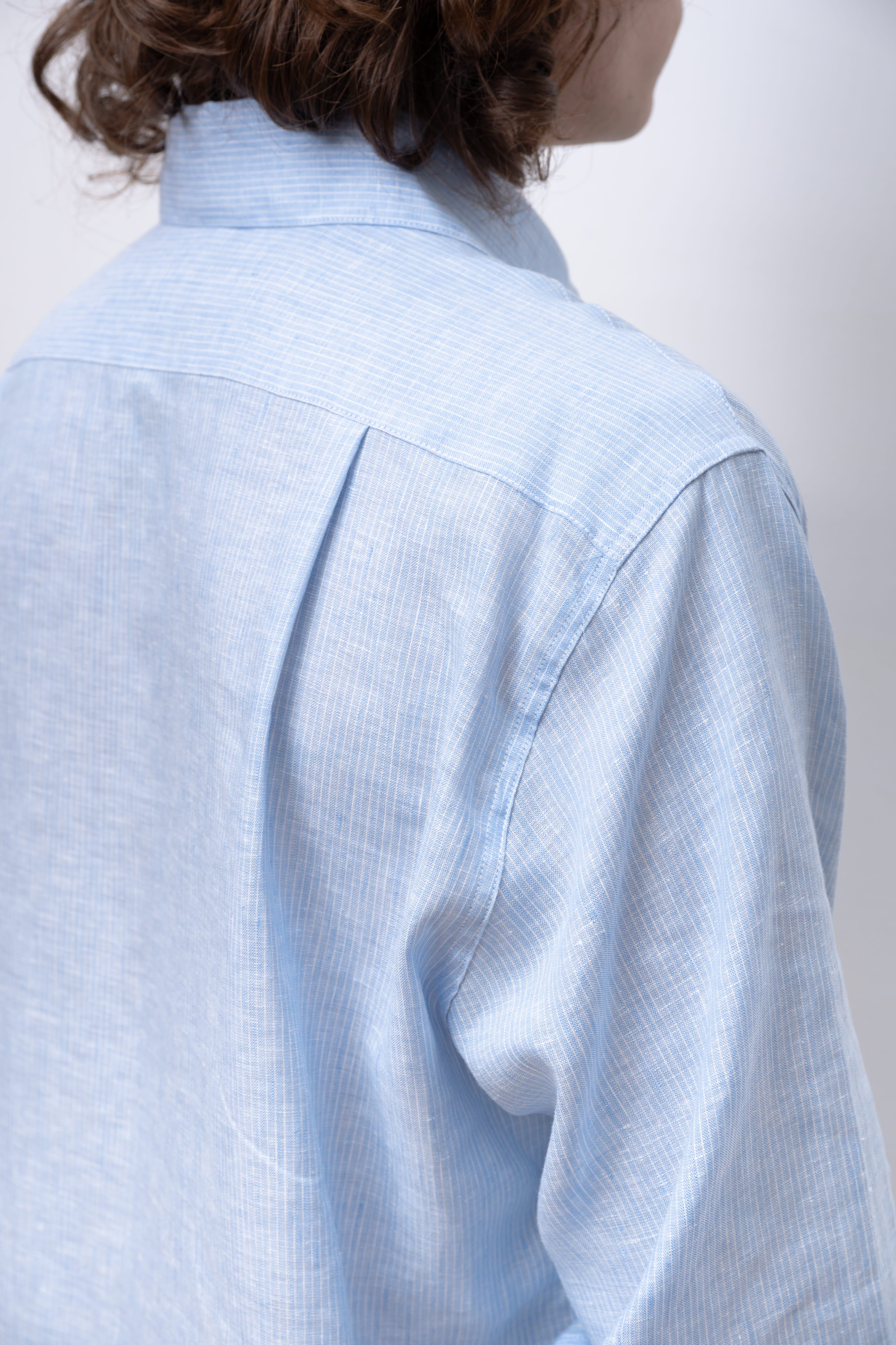 LIGHT BLUE WHITE STRIPES NORMAL SHIRT