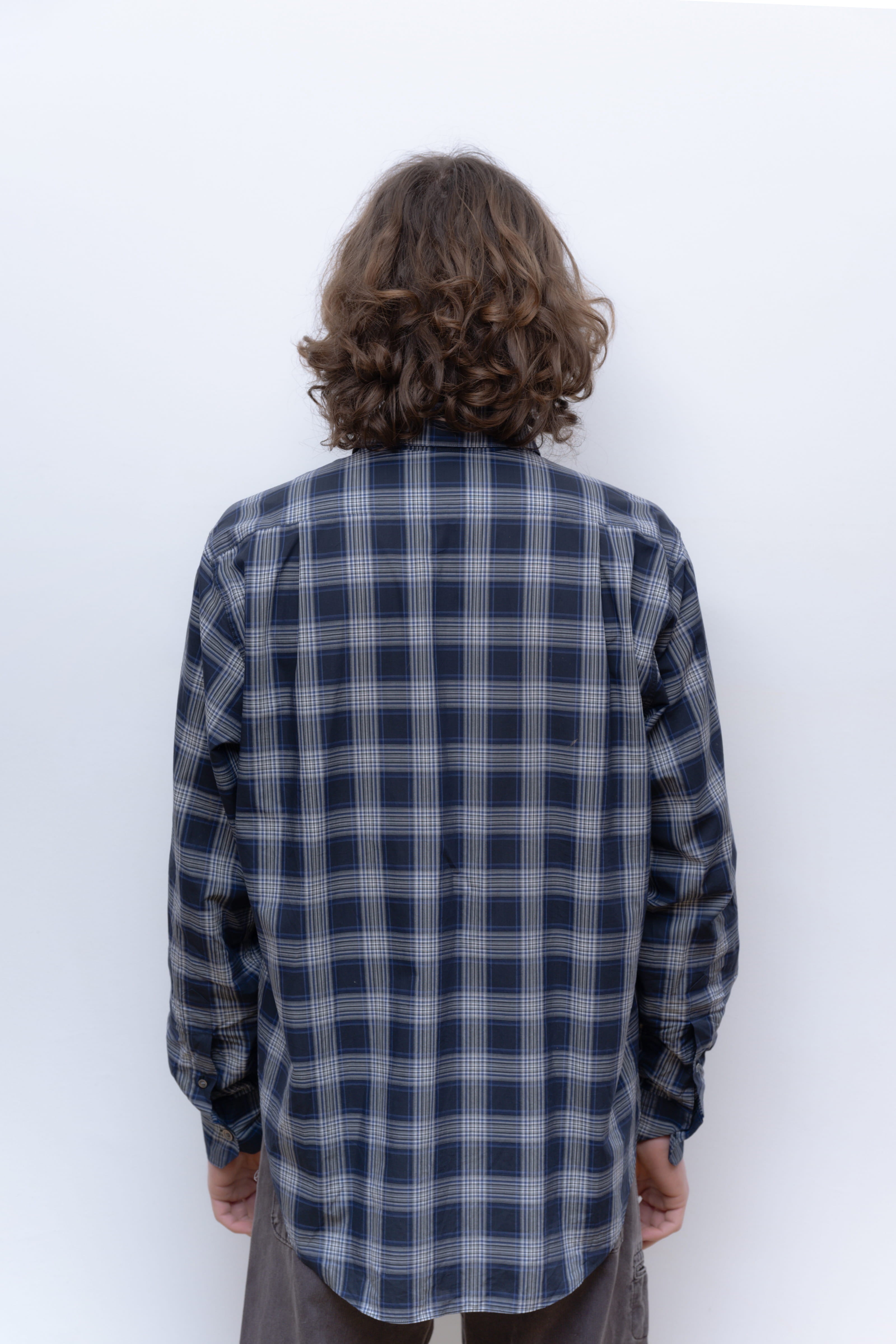 NAVY BLUE/WHITE CHECKS NORMAL SHIRT