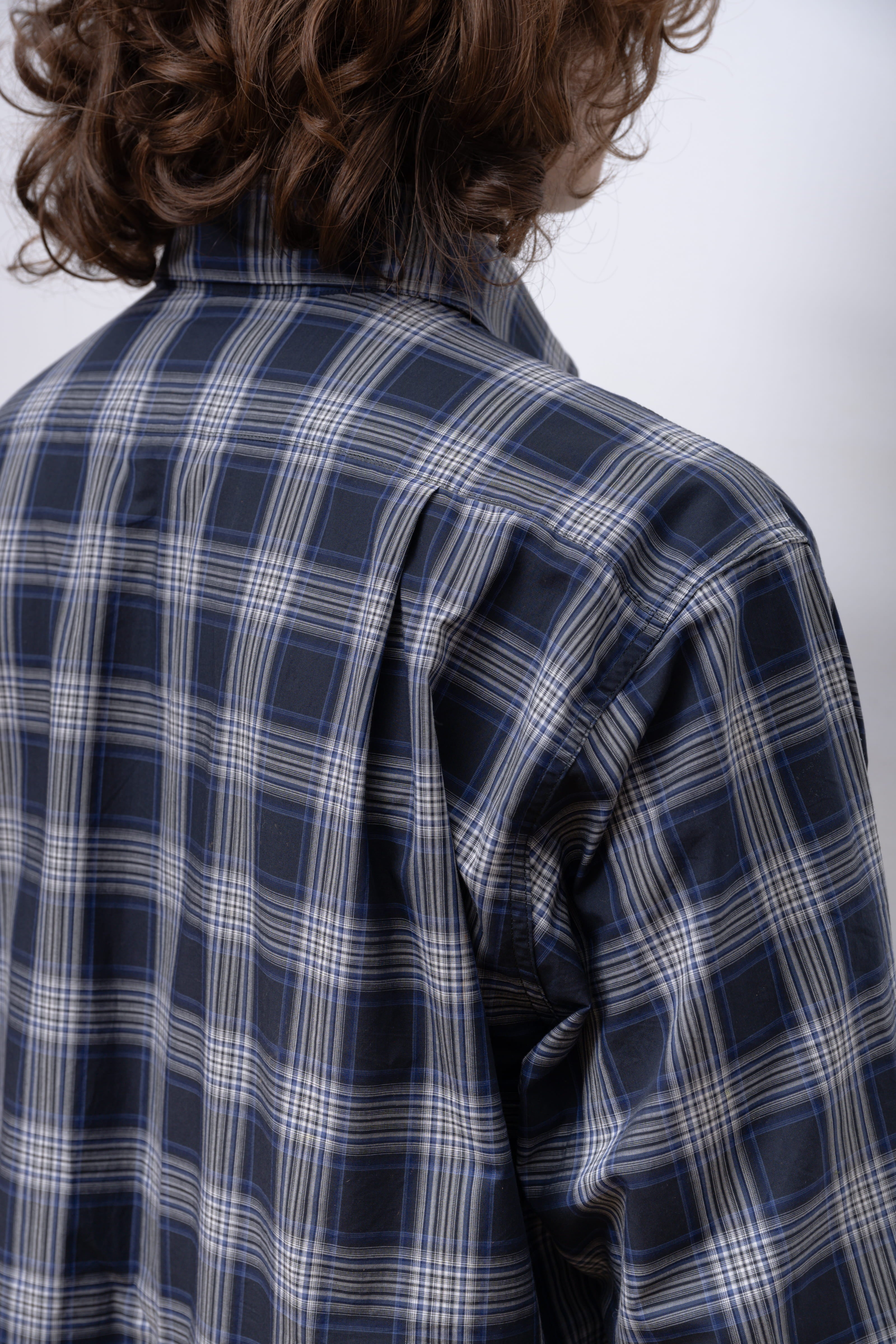 NAVY BLUE/WHITE CHECKS NORMAL SHIRT