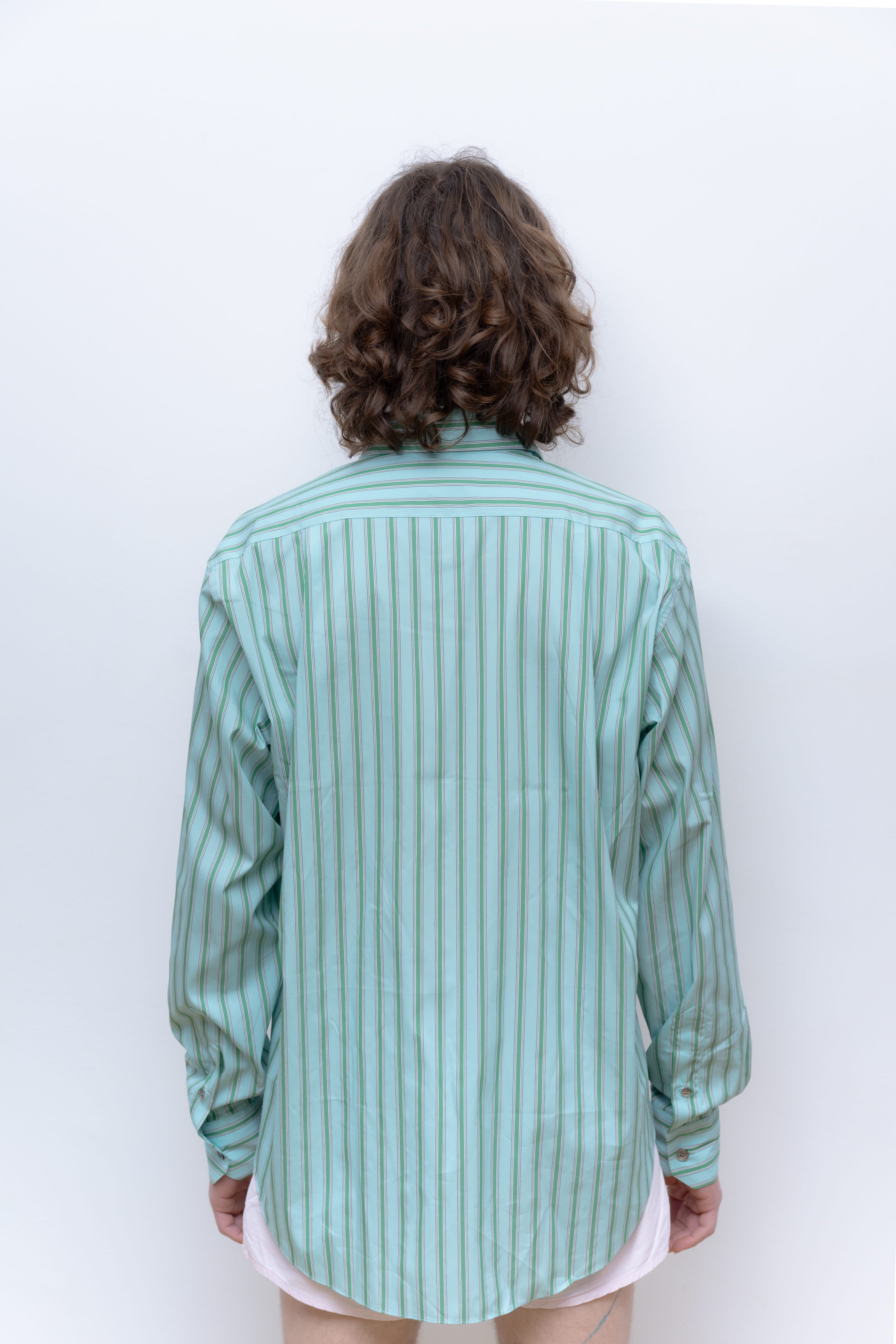 GREEN GREEN STRIPES NORMAL SHIRT