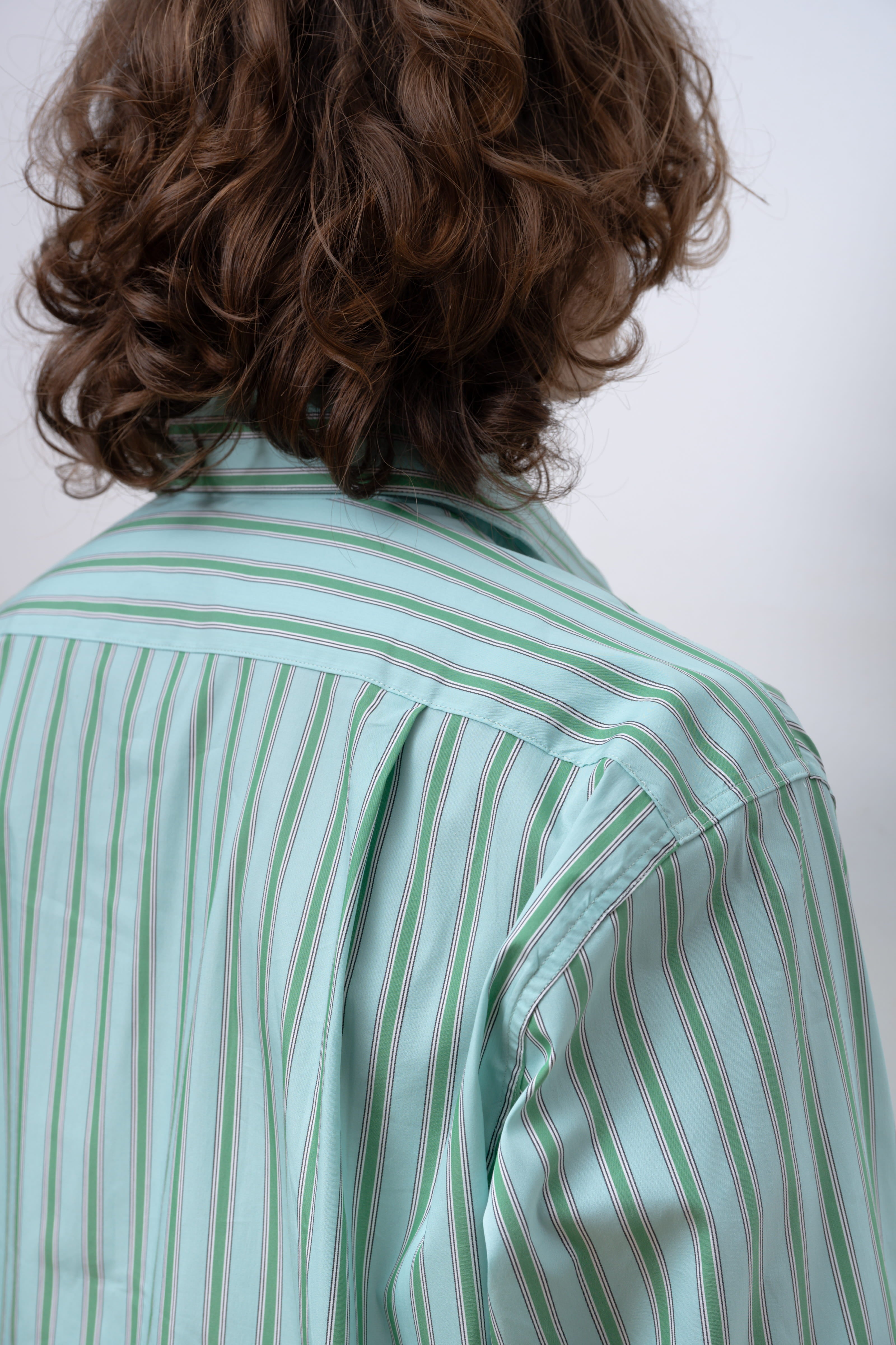 GREEN GREEN STRIPES NORMAL SHIRT