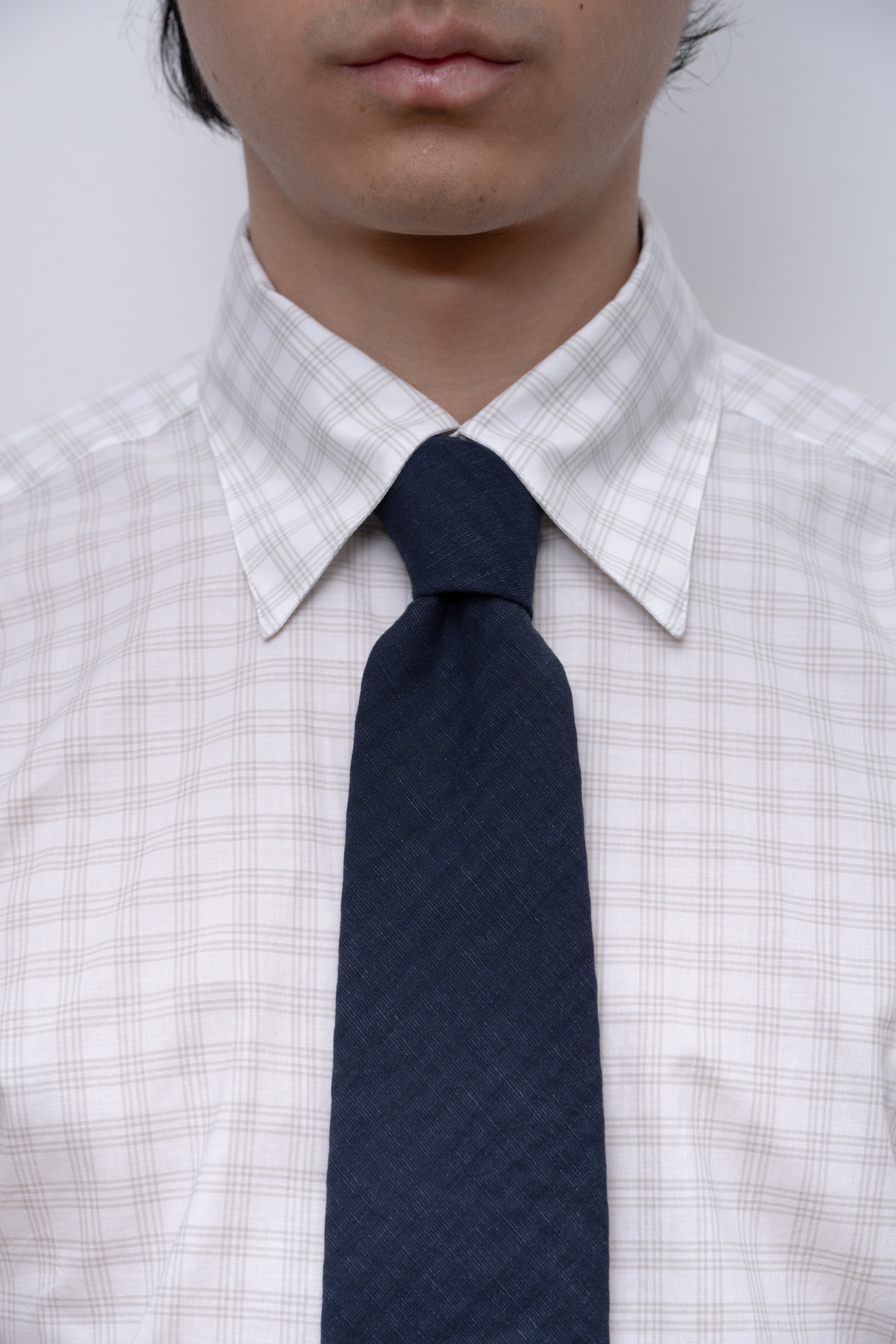 blue linen cm tie