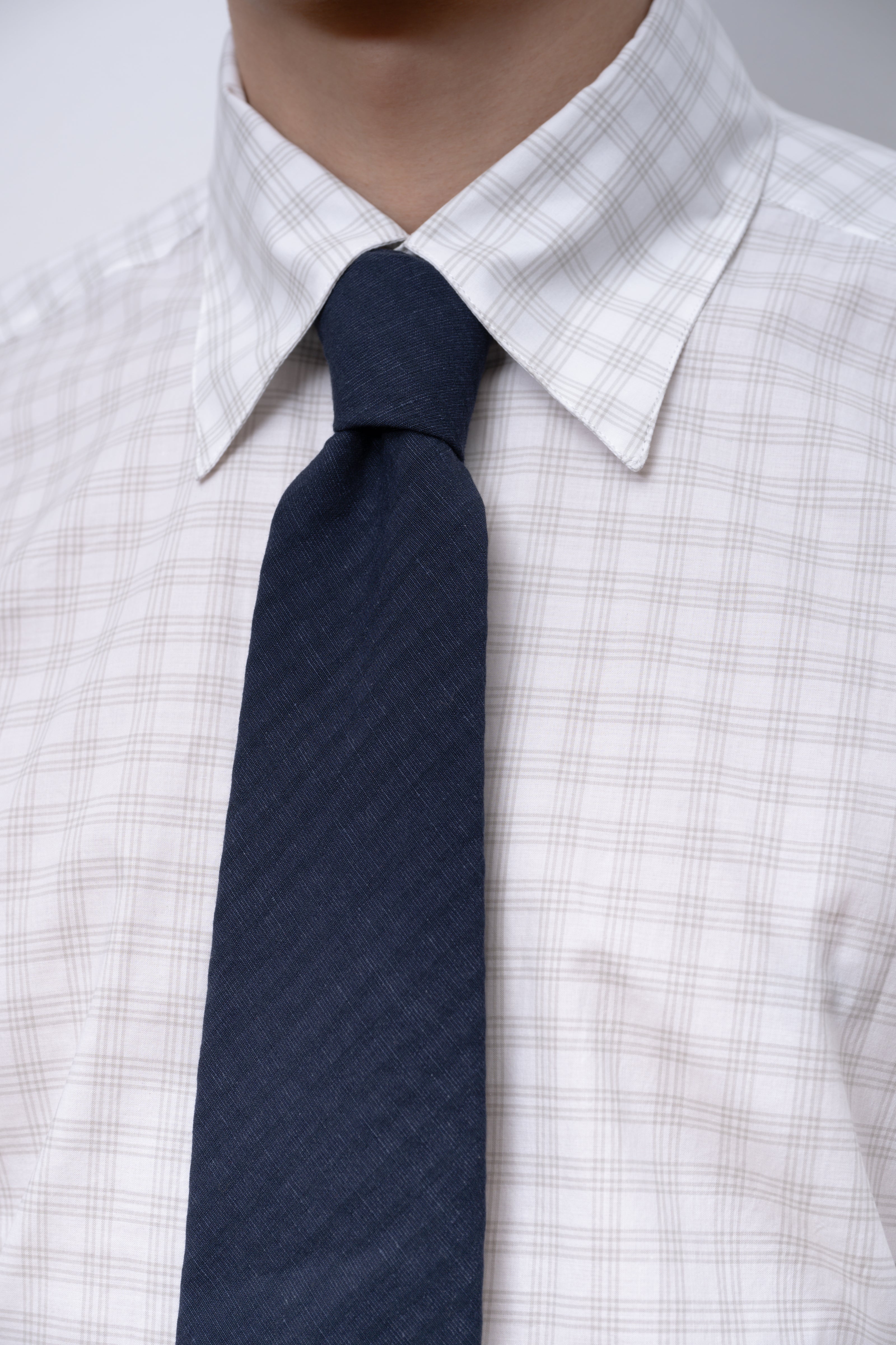 blue linen cm tie