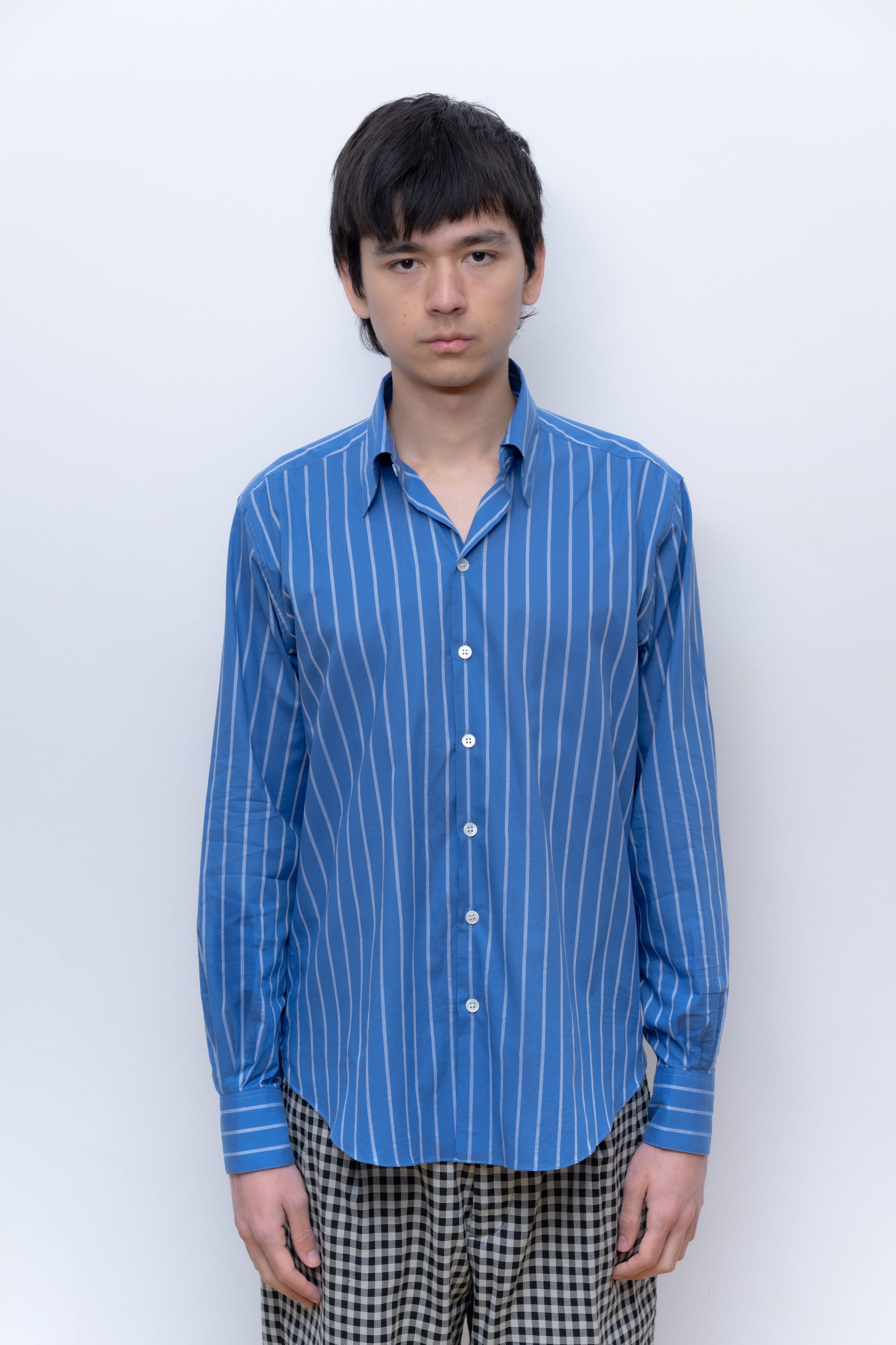 BLUE WHITE STRIPES NORMAL SHIRT