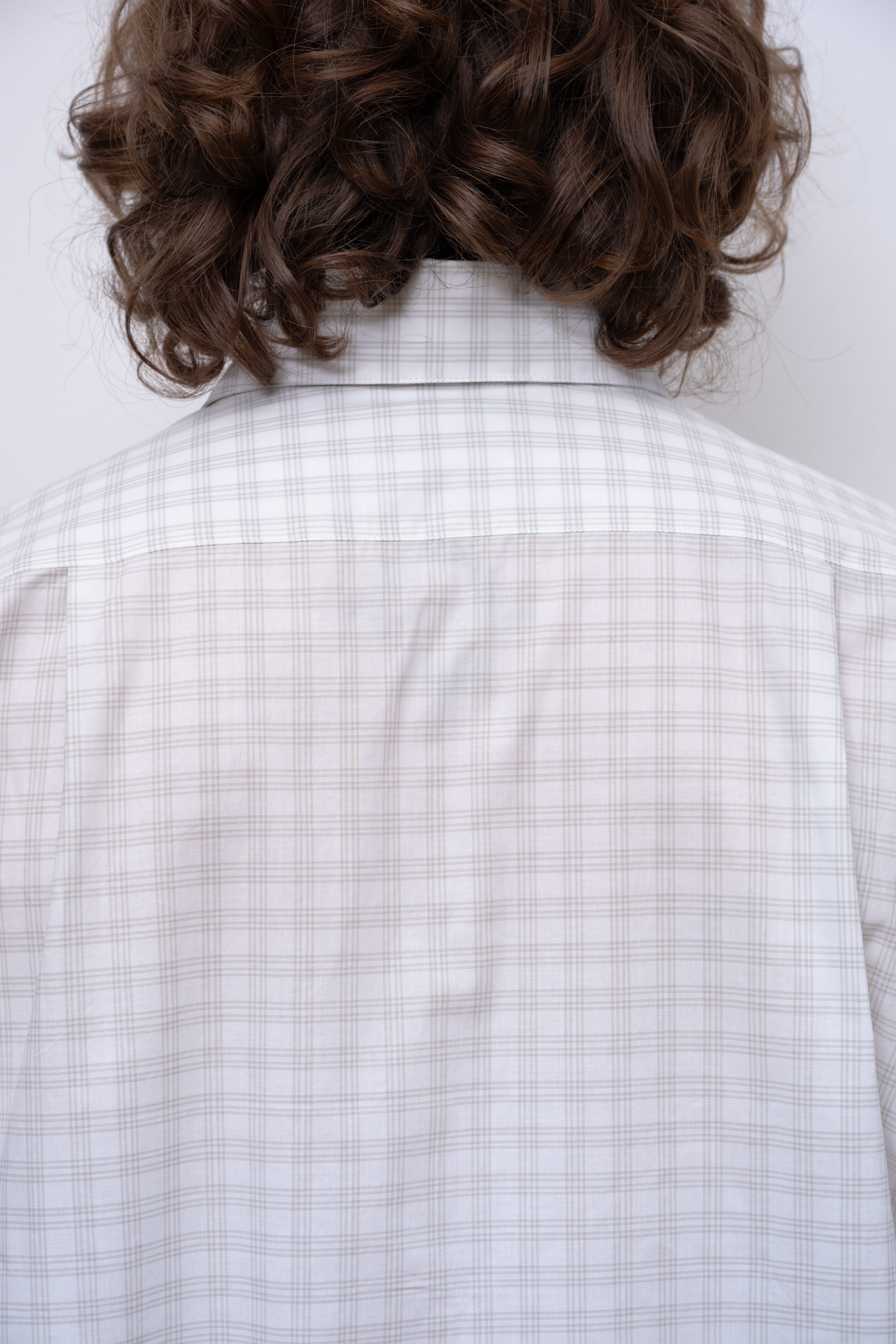 WHITE GREY CHECKS NORMAL SHIRT