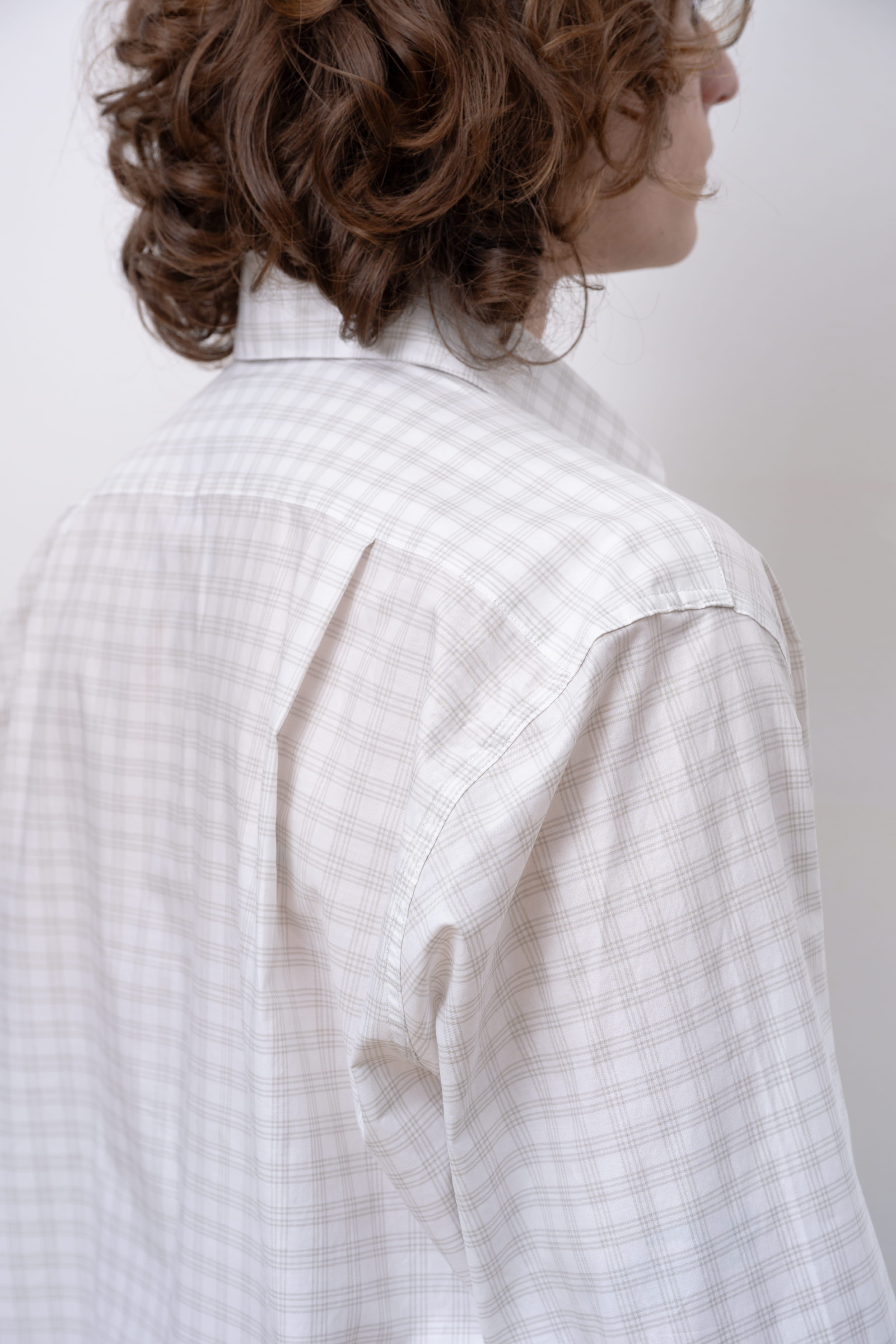 WHITE GREY CHECKS NORMAL SHIRT