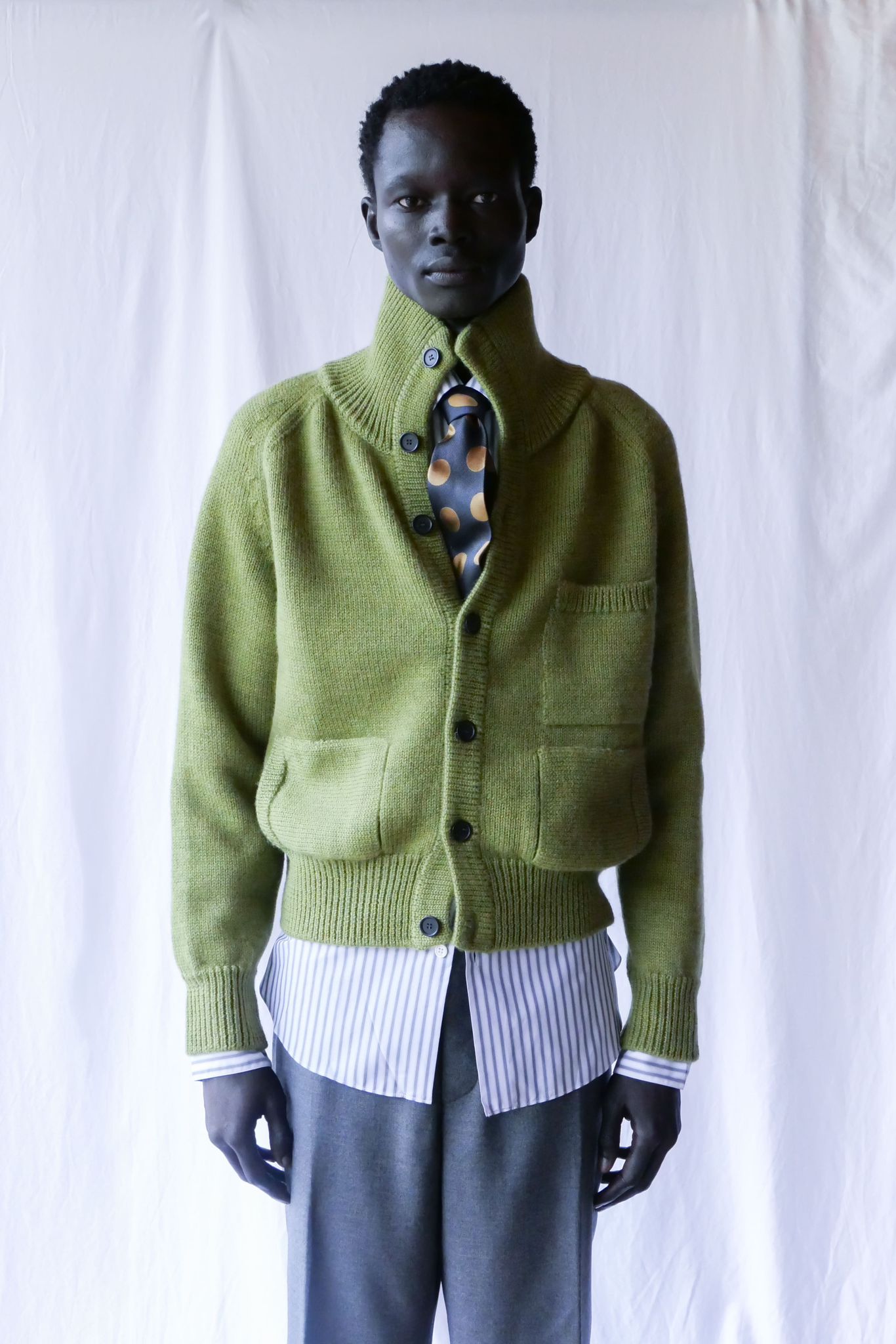 GREEN KNITTED JACKET