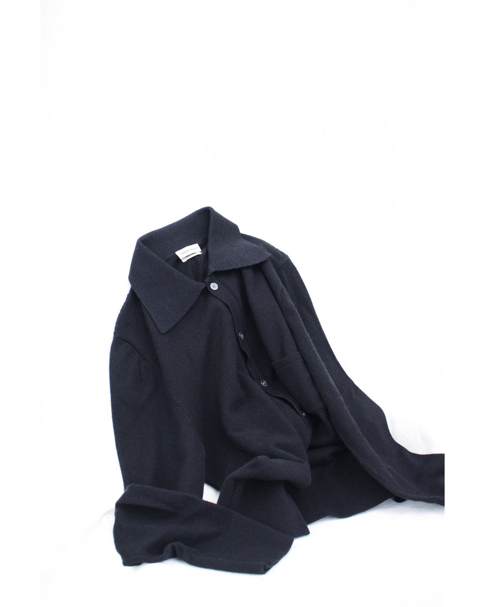 black knitted shirt
