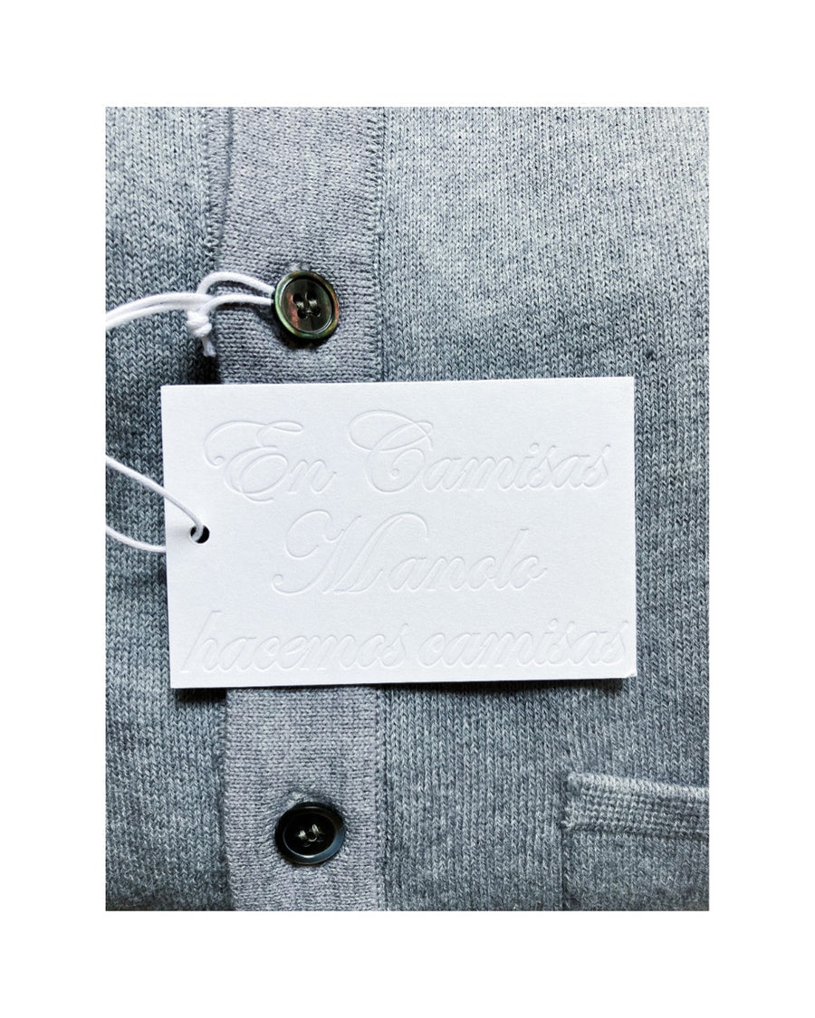 grey knitted shirt