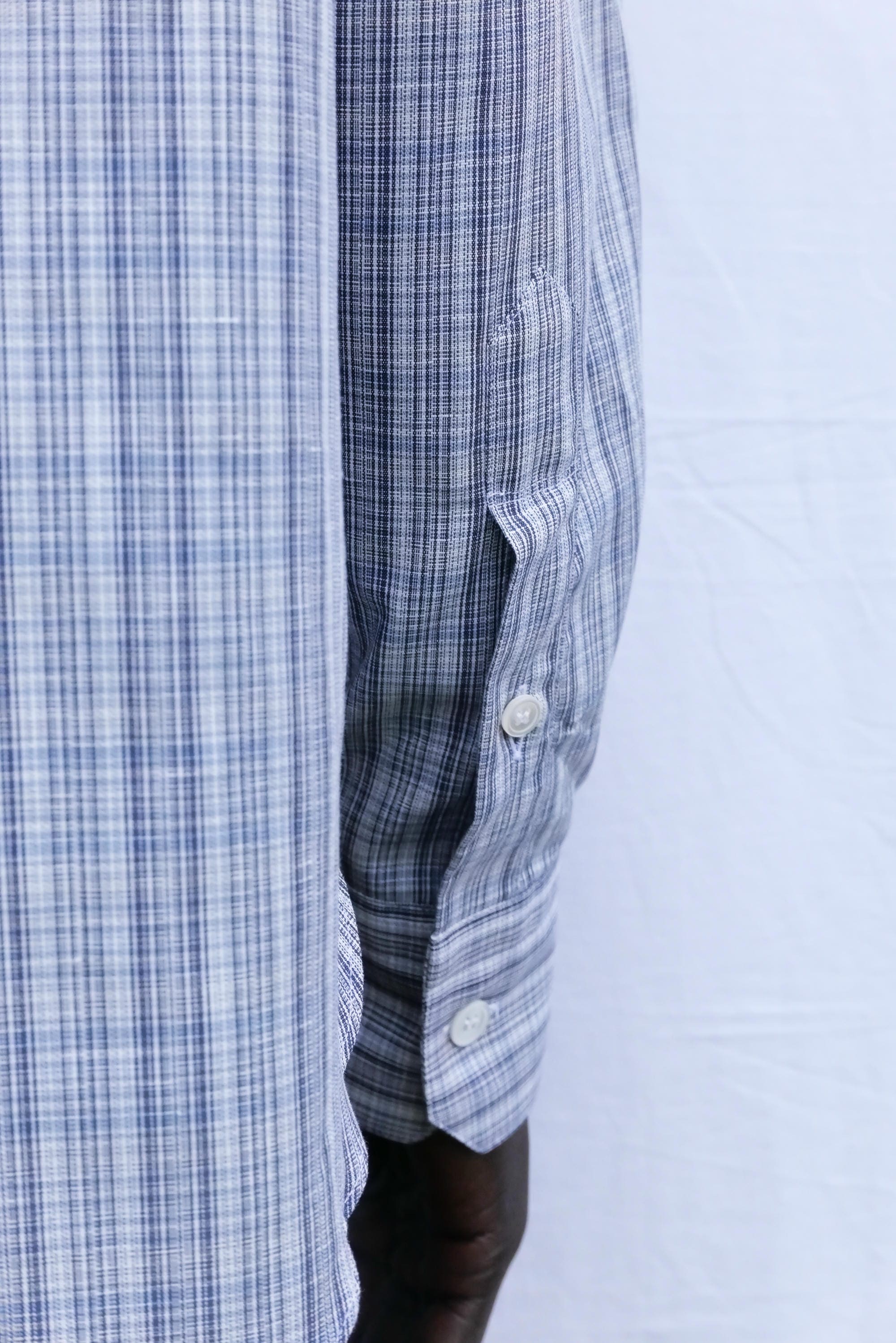 blue white multicheck normal shirt