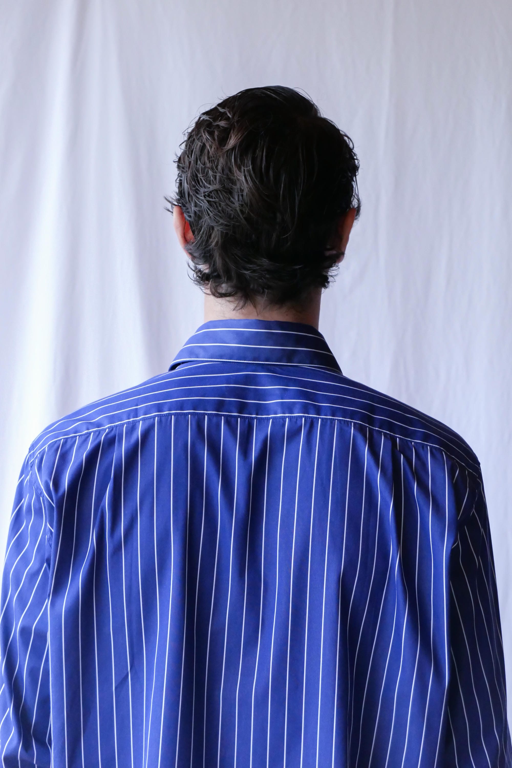 dark blue white stripes normal shirt