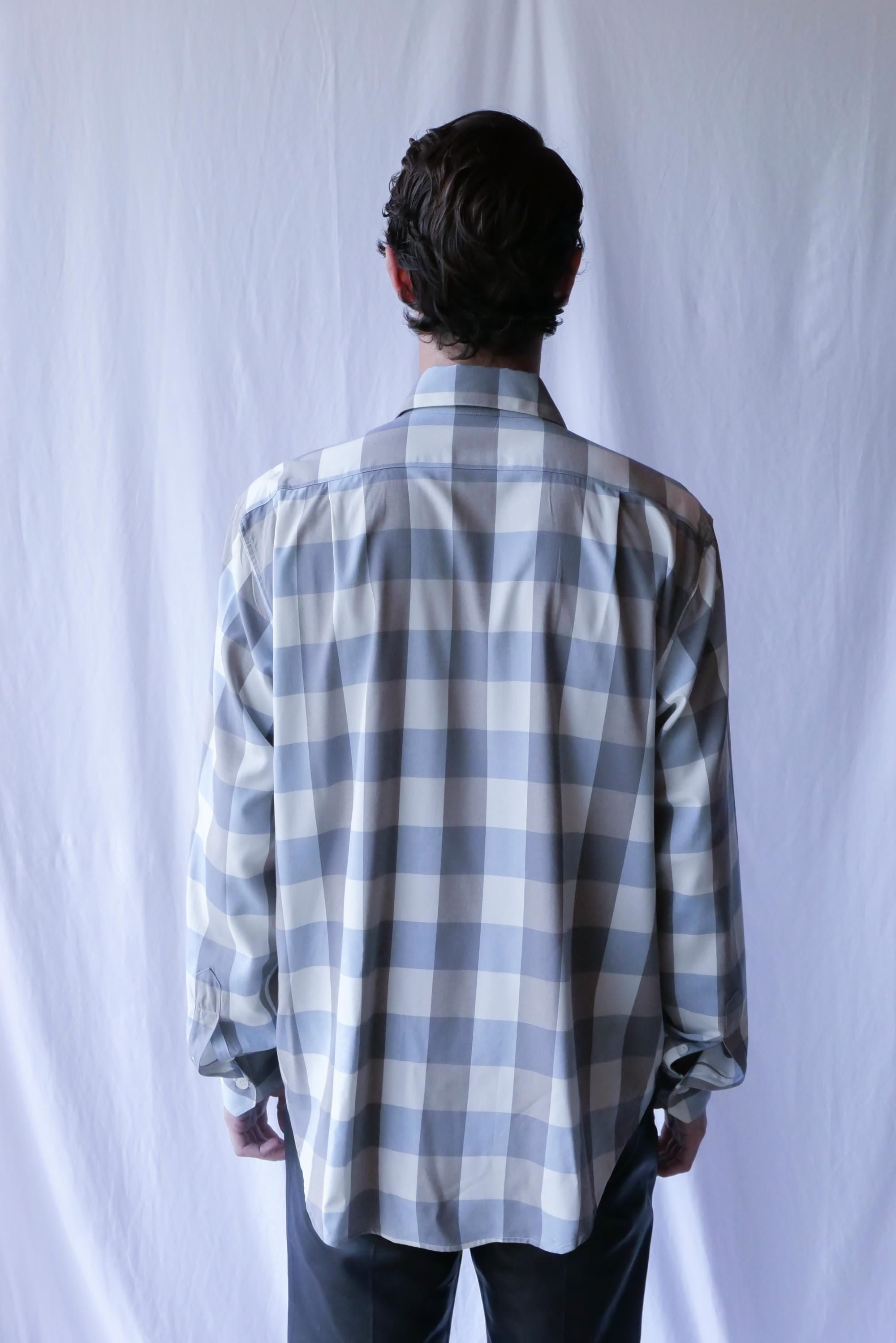 brown/bue/white checks normal shirt