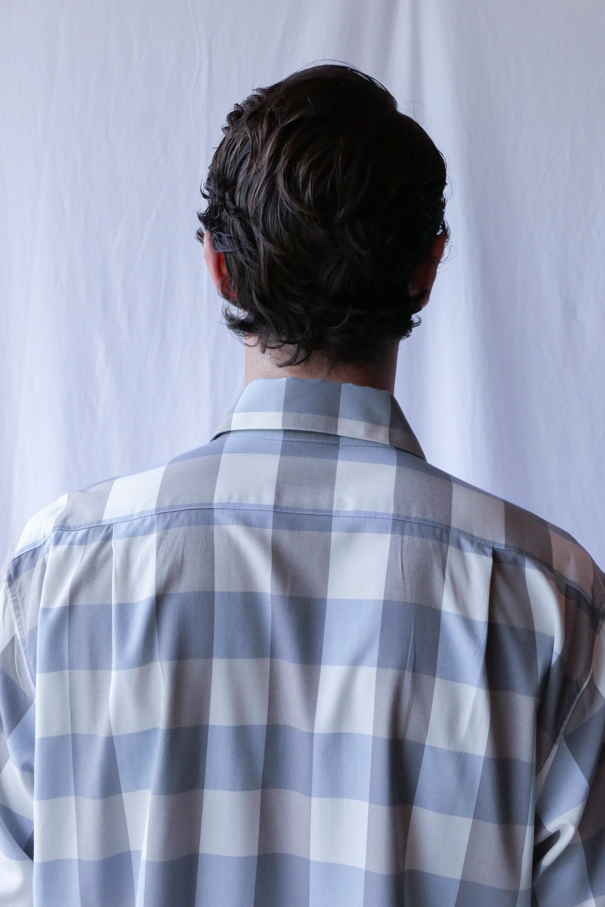 brown/bue/white checks normal shirt