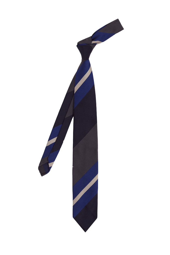 NAVY BLUE/GREY/WHITE STRIPES CM TIE