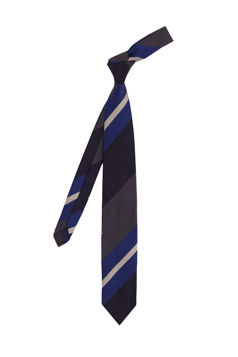 NAVY BLUE/GREY/WHITE STRIPES CM TIE