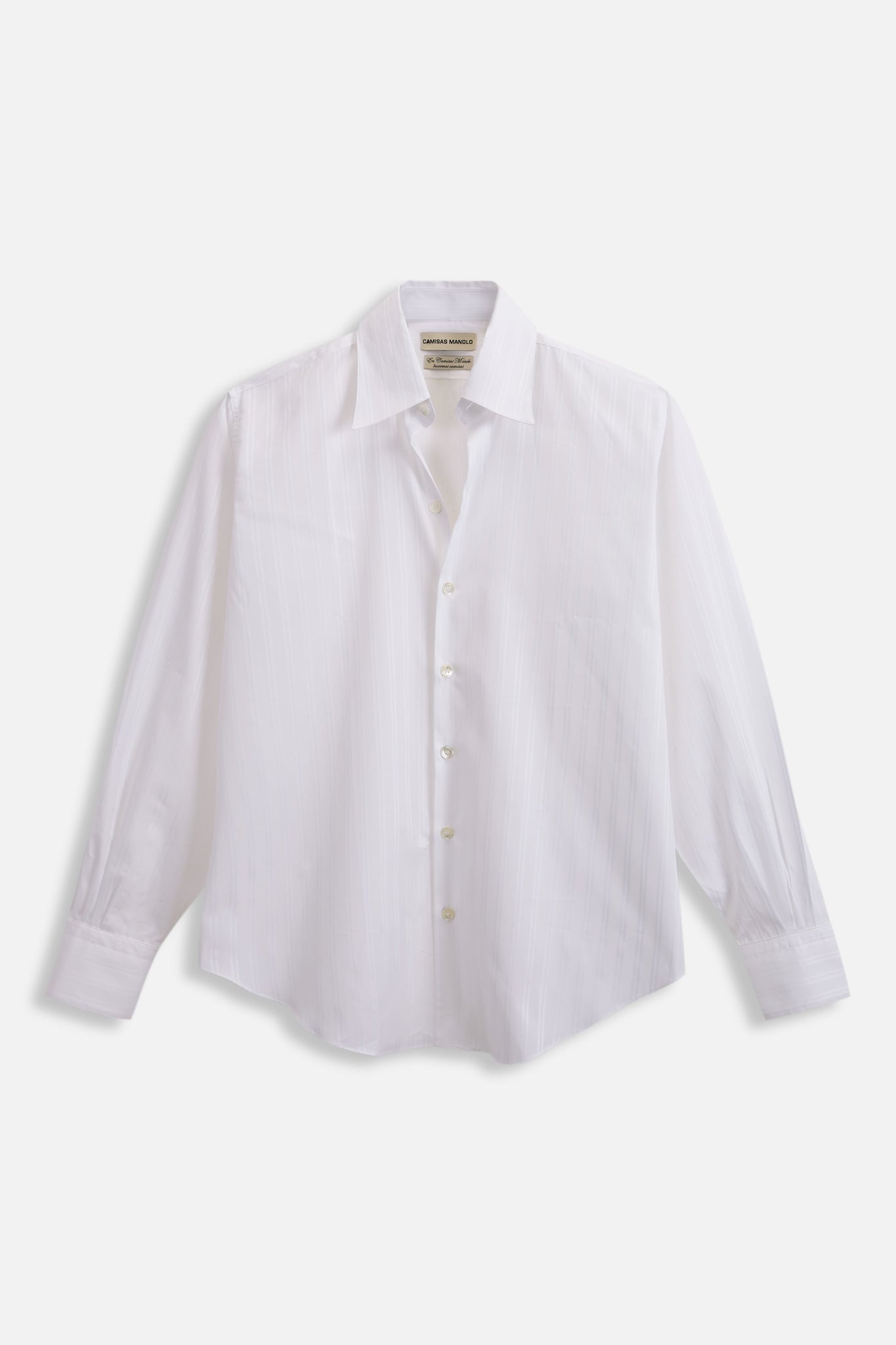 WHITE WHITE STRIPES NORMAL SHIRT