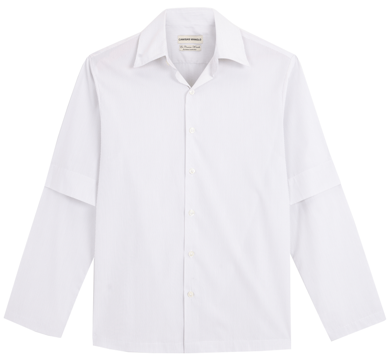 white black stripes double sleeve shirt