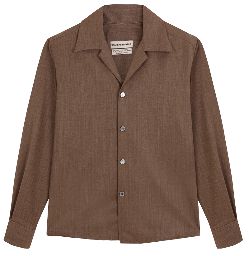 brown wool buenas noches shirt