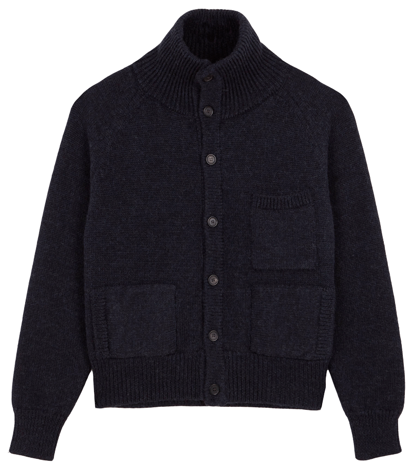 BLUE KNITTED JACKET