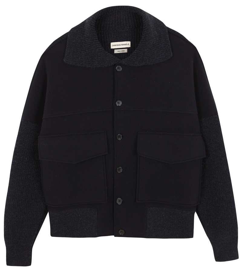 BLUE KNIT/FELT JACKET