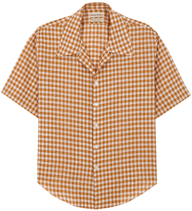 yellow gingham check school shirt