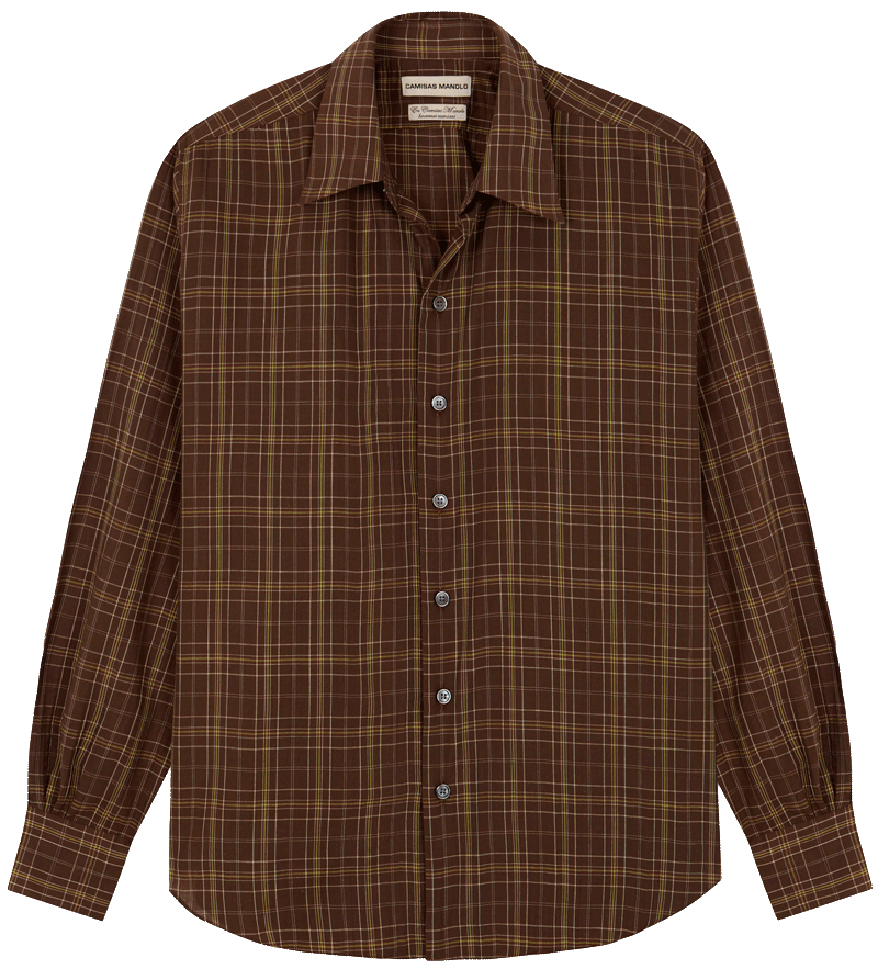 BROWN WHITE/GREEN CHECKS NORMAL SHIRT