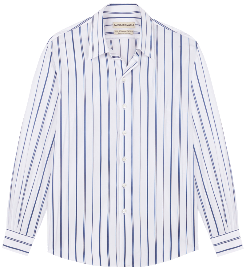 White blue stripes office shirt