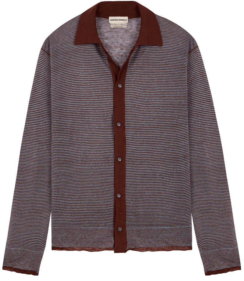 light blue/brown stripes knitted shirt