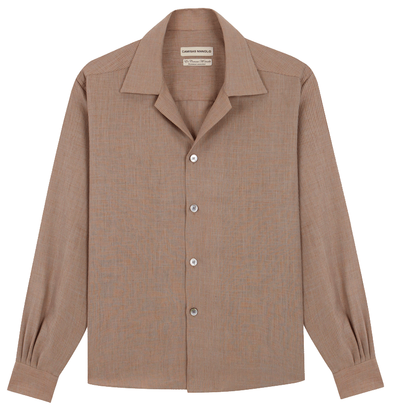 Brown/camel stripes buenas noches shirt